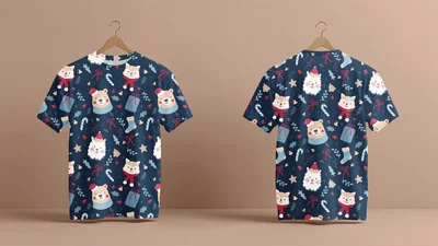 Футболки с полной запечаткой: різдвяні звірята